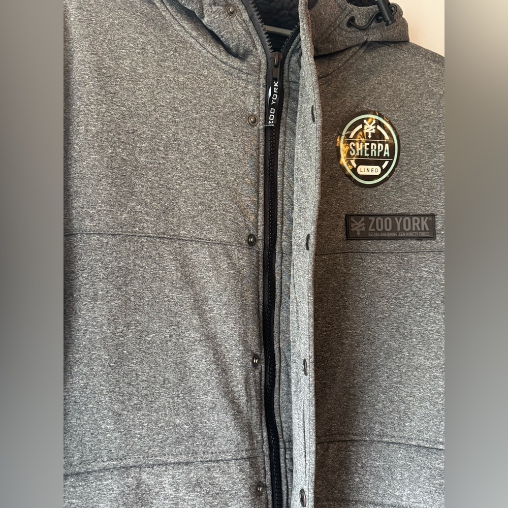 Zoo York gray Sherpa lined zip up hoodie NWT Small - Picture 4 of 10
